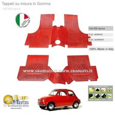 Tappeti per FIAT500 d'epoca in gomma+moquette 100%madeinItaly  Rossi +OMAGGIO