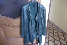Elegante soprabito similpelle nuovo verde petrolio con cintura L·Nuovo senza car