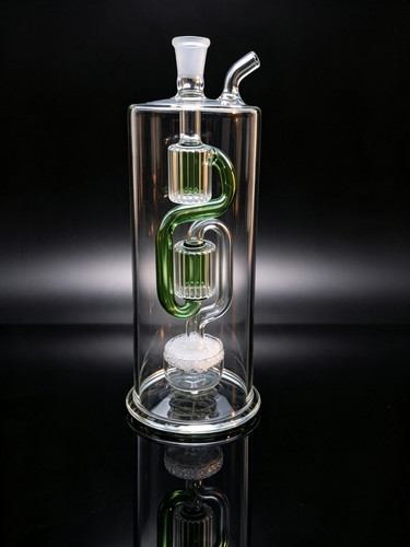 Glass bong double recycler - bong,