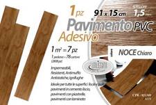 PAVIMENTO PVC Parquet ADESIVO PIASTRELLE CASA UFFICIO NOCE CHIARO 91*15cm