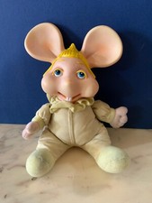 VINTAGE PUPAZZO PELUCHE TOPO GIGIO  TESTA GOMMA 26 cm MARIA PEREGO