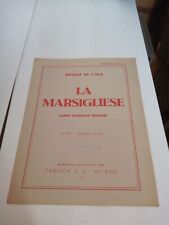 SPARTITO LA MARSIGLIESE ROUGET DE L'ISLE PIANOFORTE CARISCH S. A.