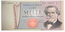 1.000 LIRE - ITALIA - GIUSEPPE VERDI - 2° TIPO - DM 05-08-1975 - BI 56D - FDS UN