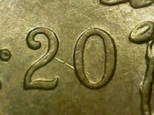 20 LIRE 1981 ERRORE - LINEA DA DANNEGGIAMENTO DEL CONIO AL ROVESCIO [B521]