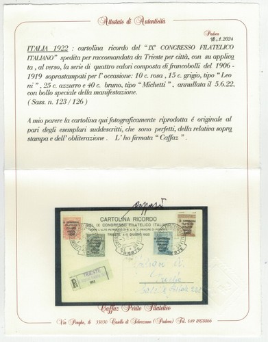 Regno 1922 cartolina ricor - regno,