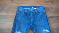 Jeans Slim con strappi H&M Divided Taglia 33 colore azzurro