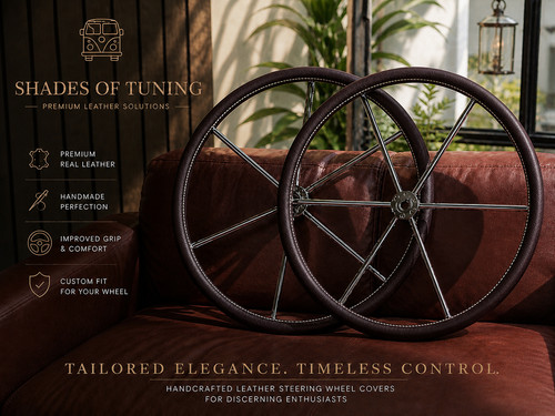 Leather steering wheel - leather, cover