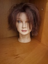Testa Manichino Parrucchiere – Capelli Sintetici Castani – Per Taglio e Acconcia