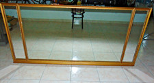 GRANDE SPECCHIO ANTICO VINTAGE ORIZZONTALE CORNICE  IN LEGNO ORO SPECCHIERA 2m
