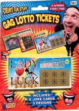 5 BIGLIETTI GAG LOTTO carte