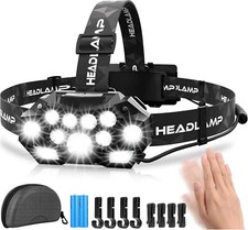 Lampada frontale a LED, ultra potente, 20000 lumen, 11 LED, 22 modalità (j2o)