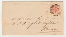 STORIA POSTALE - 1854 LOMBARDO VENETO C.15 III° TIPO VILLA FRANCA 18/6 E/6165