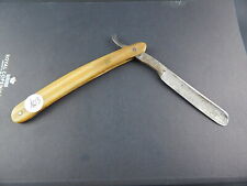 ANTICO RASOIO A MANO 2 ELEFANTI CURTEN W LAMA SOLINGEN MANICO OSSO COLLEZIONE 