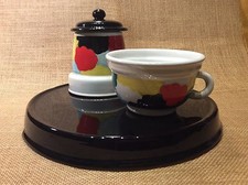 SET COLAZIONE 1 TAZZA ZUCCHERIERA E VASSOIO IN CERAMICA