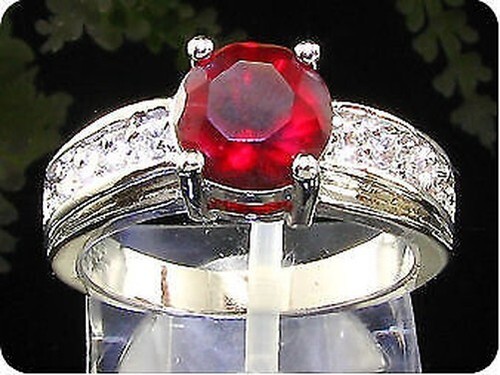 Anello rubino placcato - 8,