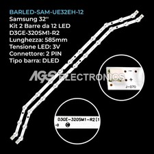 KIT 2 BARRE STRIP LED TV SAMSUNG D3GE-320SM1-R2 BN96-28763A UE32H5303AK