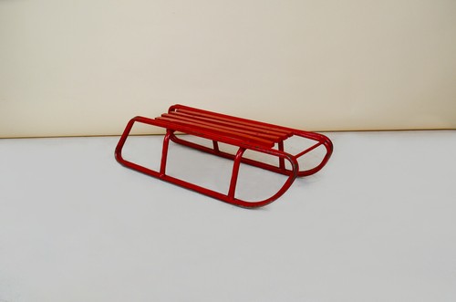 Slittino rosso legno e - rosso,