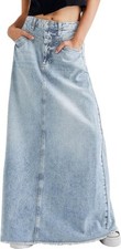Maxi gonna donna retrò denim