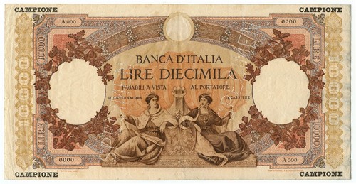 10000 lire campione - campione, specimen