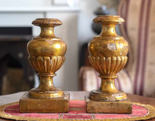 Coppia porta palme antichi dorati XVIII-XIX secolo