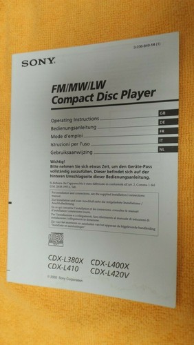 Sony cdx l308x 400x - sony,