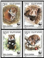 Bulgaria 1994 WWF Criceto Roditori Animali Natura Animali Animali Selvatici Set 4v MNH