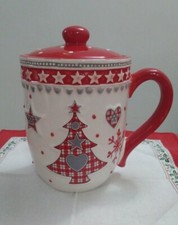 Biscottiera tema Natale in ceramica con manico e chiusura ermetica