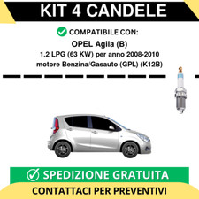 KIT 4 CANDELE per OPEL Agila
