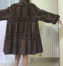 Pelliccia di vero visone femmina pelli intere taglia 46 marrone 