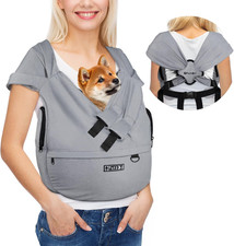 Dog Carrier Sling for Small Pet 7-15 LBS, Hands Free Front Facing Cat Sling Ches