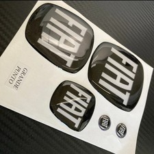 KIT 5 STEMMI FIAT 500/PUNTO/BRAVO... ANT+POST+VOLANTE ADESIVO 3D RESINATO TUNING