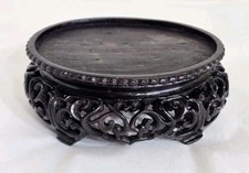 Antico supporto vaso in legno