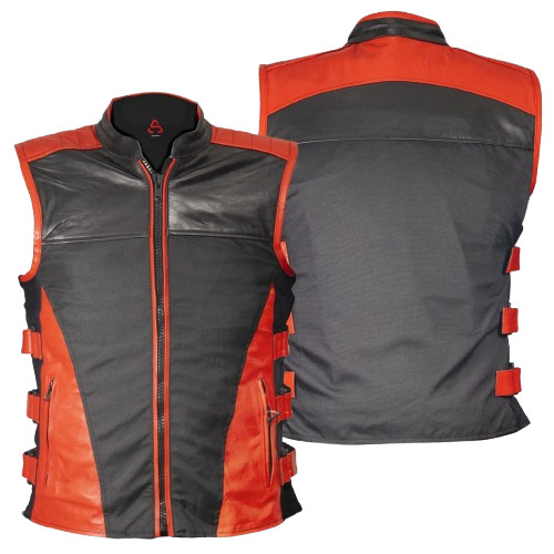 Gilet moto pelle tessuto - moto,