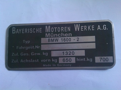 Targa bmw 1600 - targa, 1600-2
