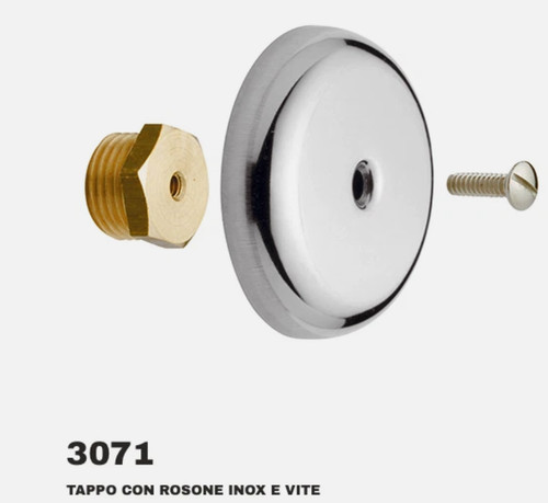 Tappo copriforo ottone con - in,