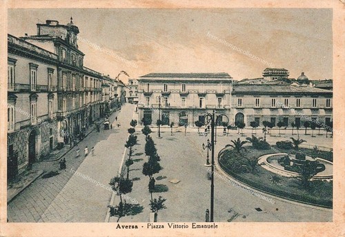 Eh116 cartolina aversa piazza - cartolina, aversa,piazza
