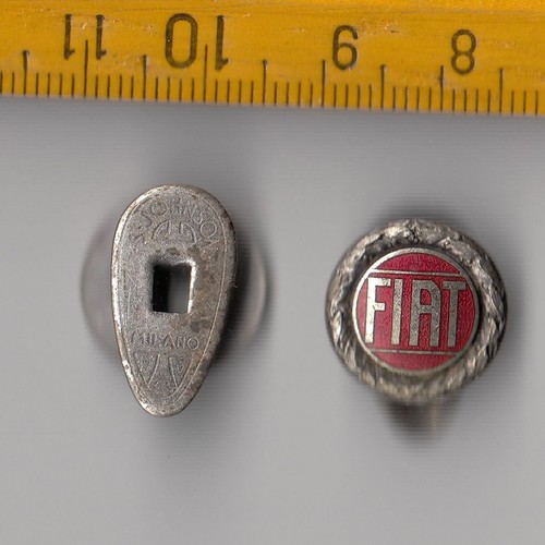 Vintage enamel fiat - enamel, buttonhole