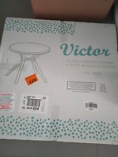 Tavolino da esterno bianco, con diametro da 70 cm, tondo. 