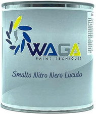 Waga Paint Tecniques - Smalto Nitro Nero Lucido 750ML per Verniciatura Cerchi in