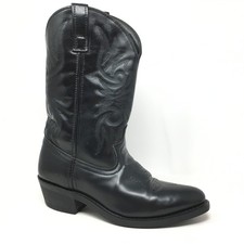 Stivali western Laredo Paris scarpe da cowboy uomo taglia 9 pelle nera pull on