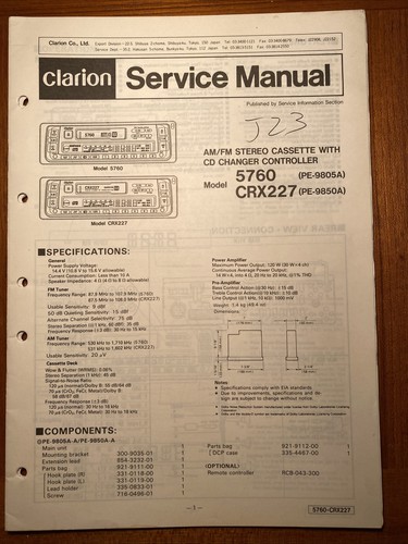 Clarion 5760 crx227 - clarion, 5760,