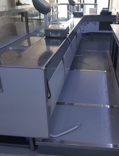 Bancone macelleria lungo - lungo, circa