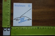 Vecchio Adesivo Musica HiFi Audio TV Autoradio HIRSCHMANN Antenna