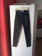Pantaloni lunghi a vita media in ecopelle neri donna Mango