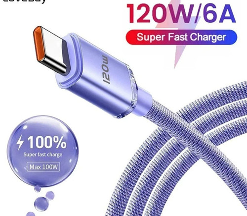 Cavo usb 120w ricarica - usb-c, 6a