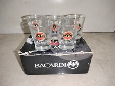 5 Bicchieri Bicchierini Di Vetro Shot Pubblicitari Rum Bacardi Come Nuovi