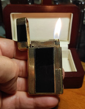 Accendino Dupont BS magnum Oro e lacca nera revisionato e funzionante
