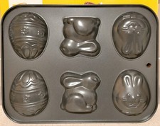 Pasqua, stampo forno antiaderente, zenker, 3 soggetti, coniglio e uovo, +ricette