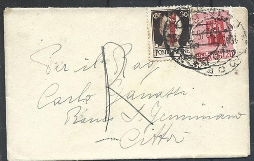 1945 rsi 50c 20c biglietto - rsi, 50c+20c