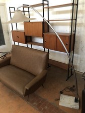 Lampada Piantana Vintage Estensibile Ad Arco Anni 70, Base Marmo, Stile Reggiani